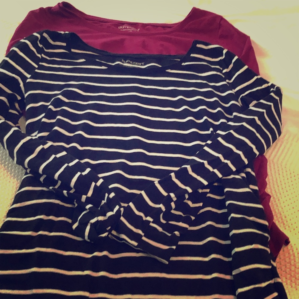 Long sleeve rouched Maternity Tops